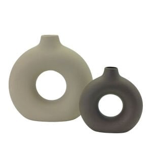 2li Set Yuvarlak Vazo 28x29cm