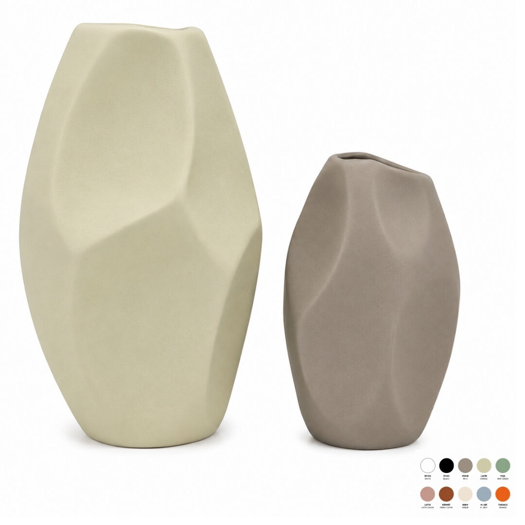2li Set Soyut Vazo 19x31cm