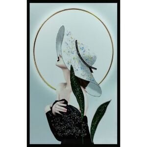 Epoksi Şapkalı Kadın Tablo 75x115cm