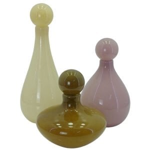 3lü Set Cam Şişe Dekor Renkli 17x43cm