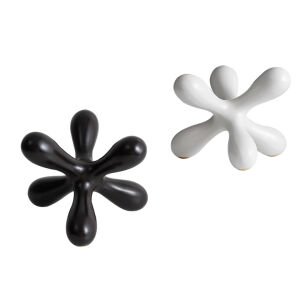 2 li Set Objeler Siyah Beyaz 18-15cm
