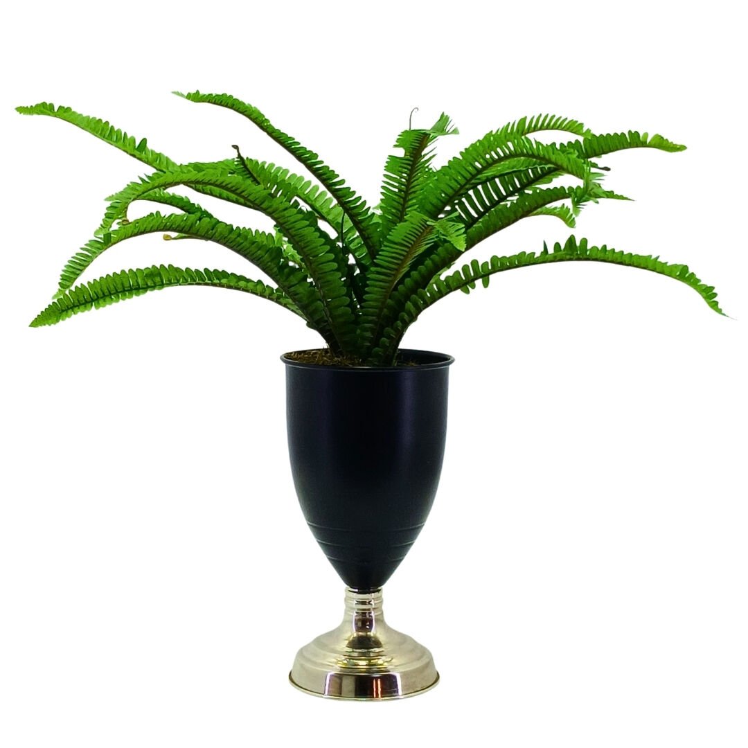 Metal Saksılı Bitki Gümüş 57x55cm