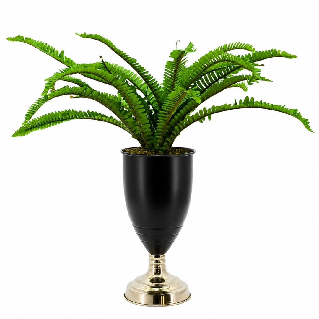Metal Saksılı Bitki Gümüş 57x55cm