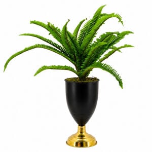 Metal Saksılı Bitki Altın 57x55cm
