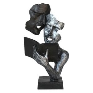 Kitap Okuyan Yüzler Gümüş 19x34cm