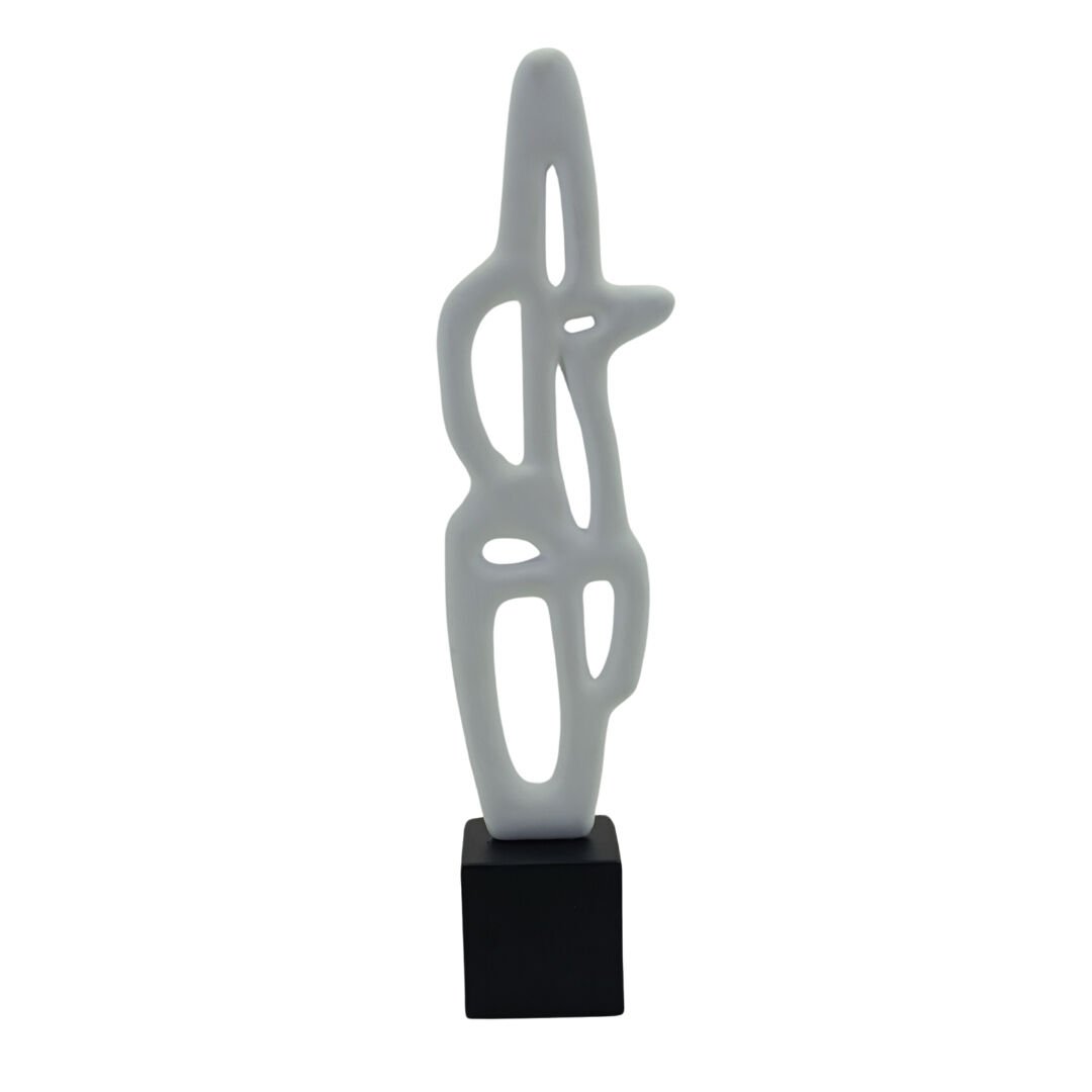 Soyut Obje Beyaz Küçük 12x48cm