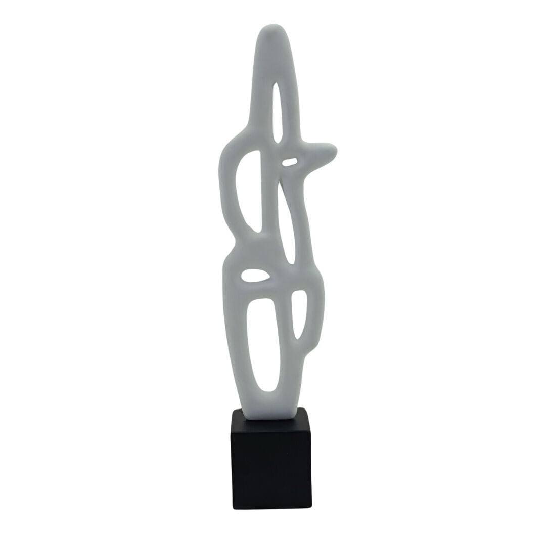 Soyut Obje Beyaz Küçük 12x48cm
