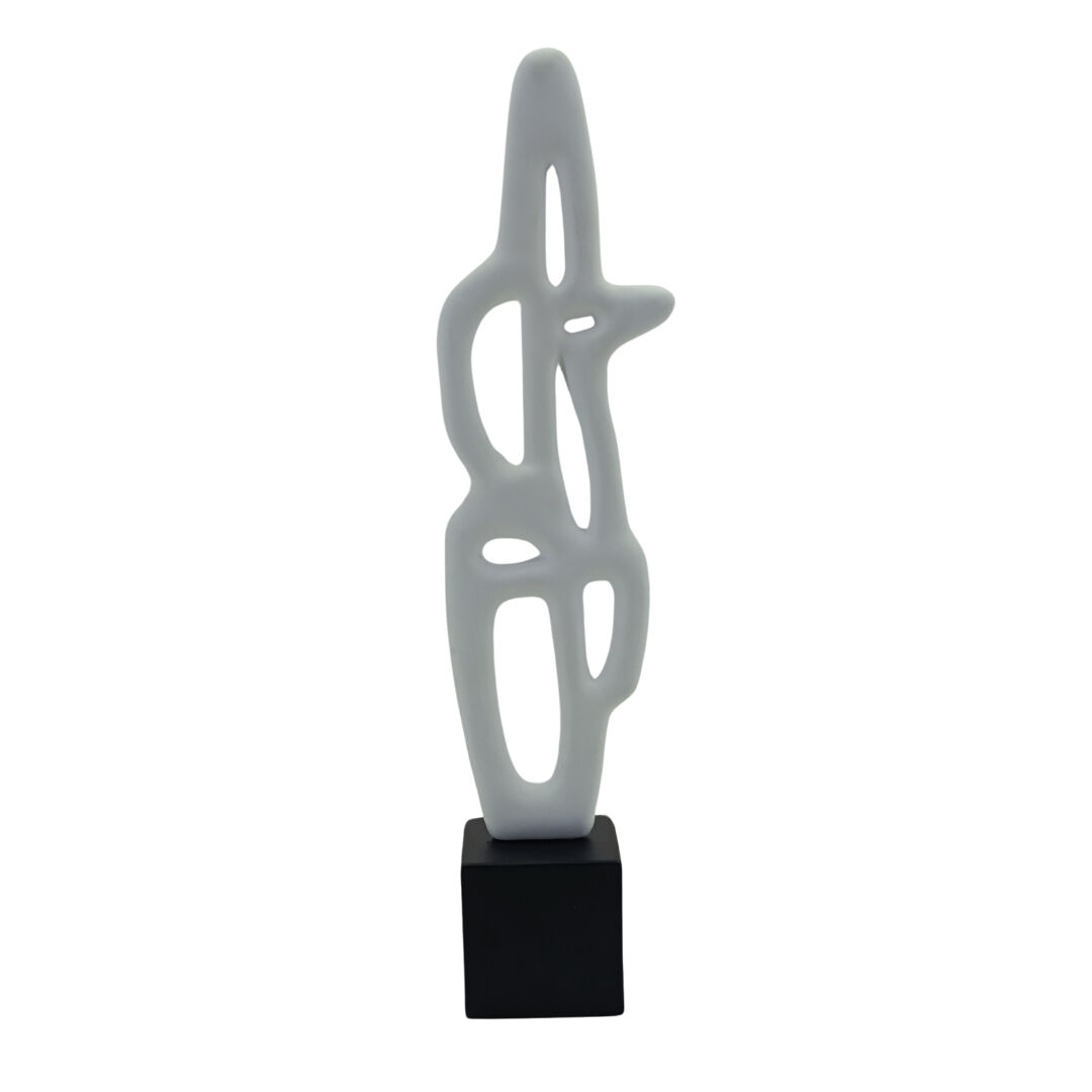 Soyut Obje Beyaz Küçük 12x48cm