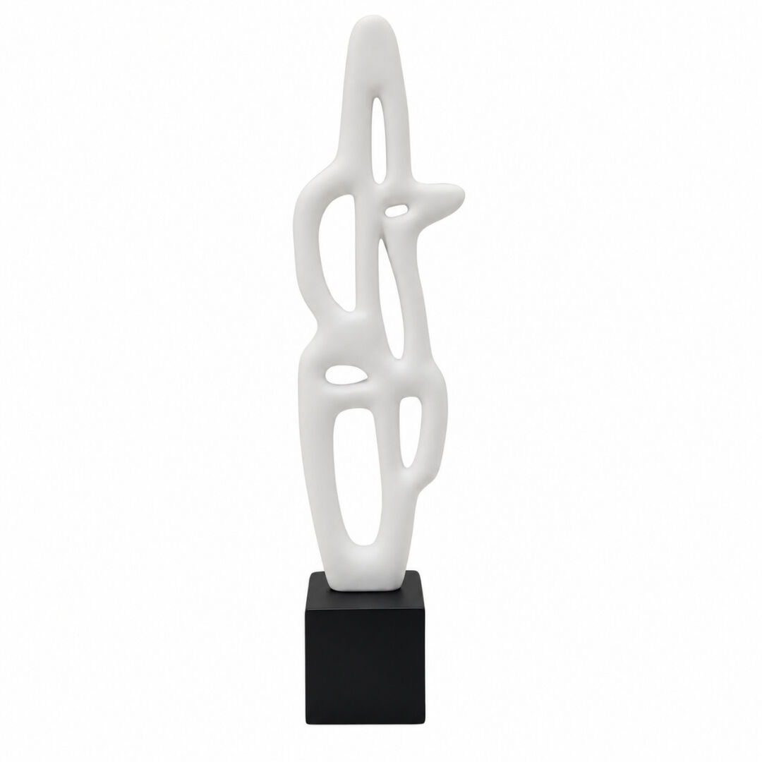 Soyut Obje Beyaz Küçük 12x48cm