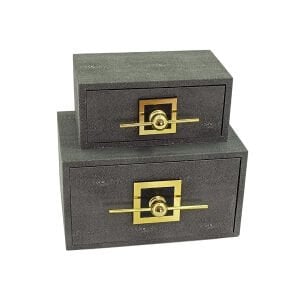 2li Set Dekoratif Kutu Gri 18x27cm