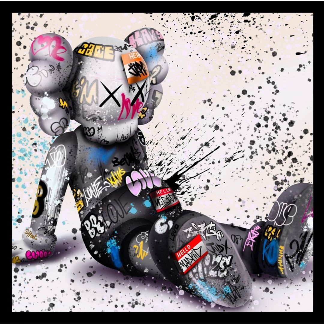 UV Soyut Kaws Tablo 85x85cm