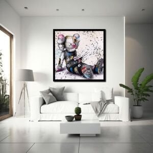 UV Soyut Kaws Tablo 85x85cm