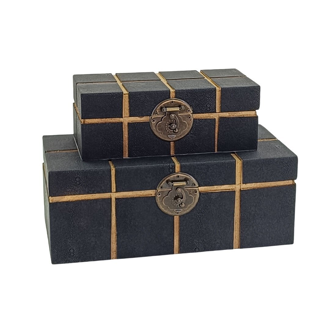 2li Set Dekoratif Kutu Siyah 15x30cm