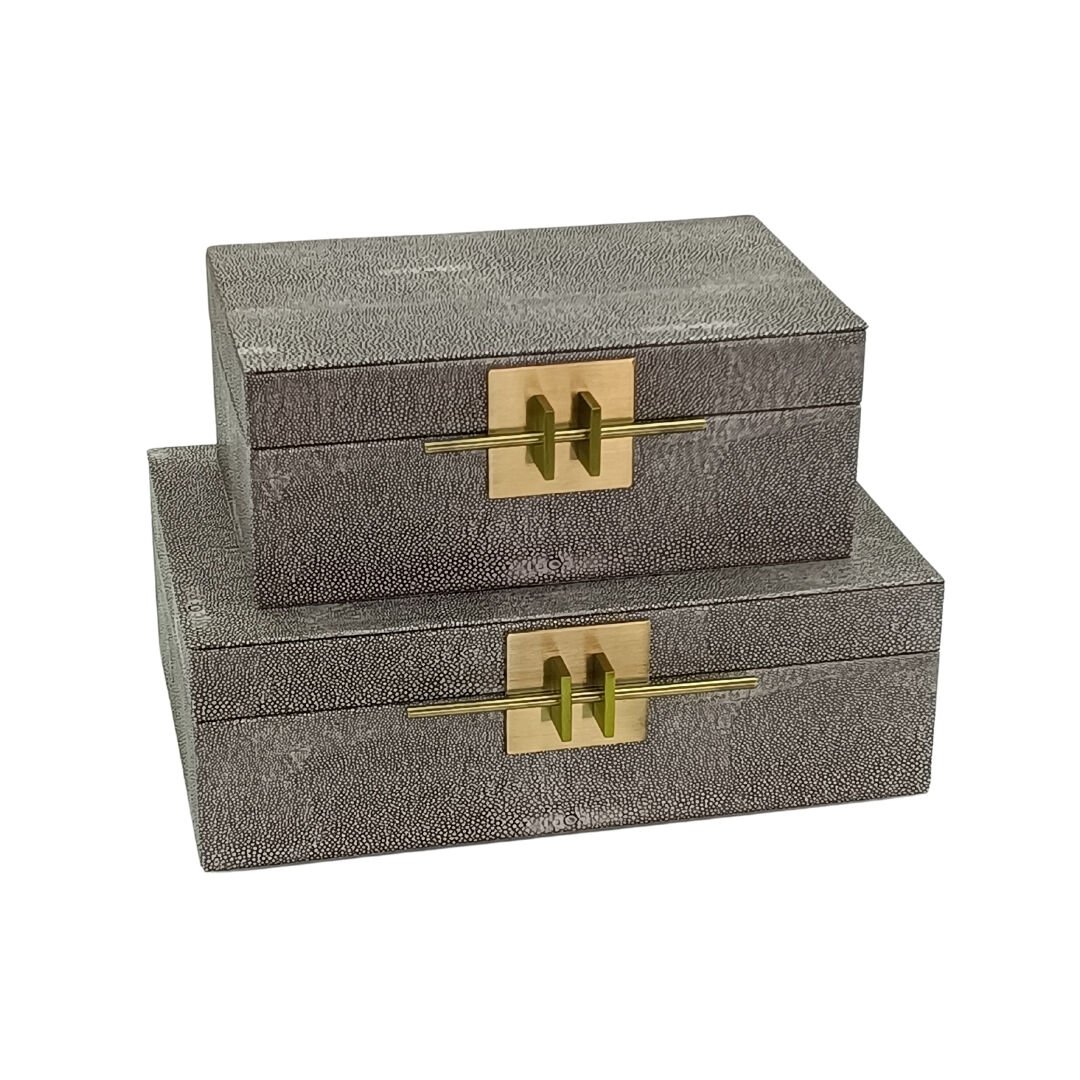 2li Set Dekoratif Kutu Gri 21x31cm