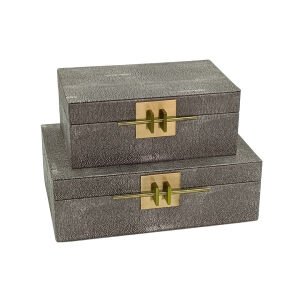 2li Set Dekoratif Kutu Gri 21x31cm