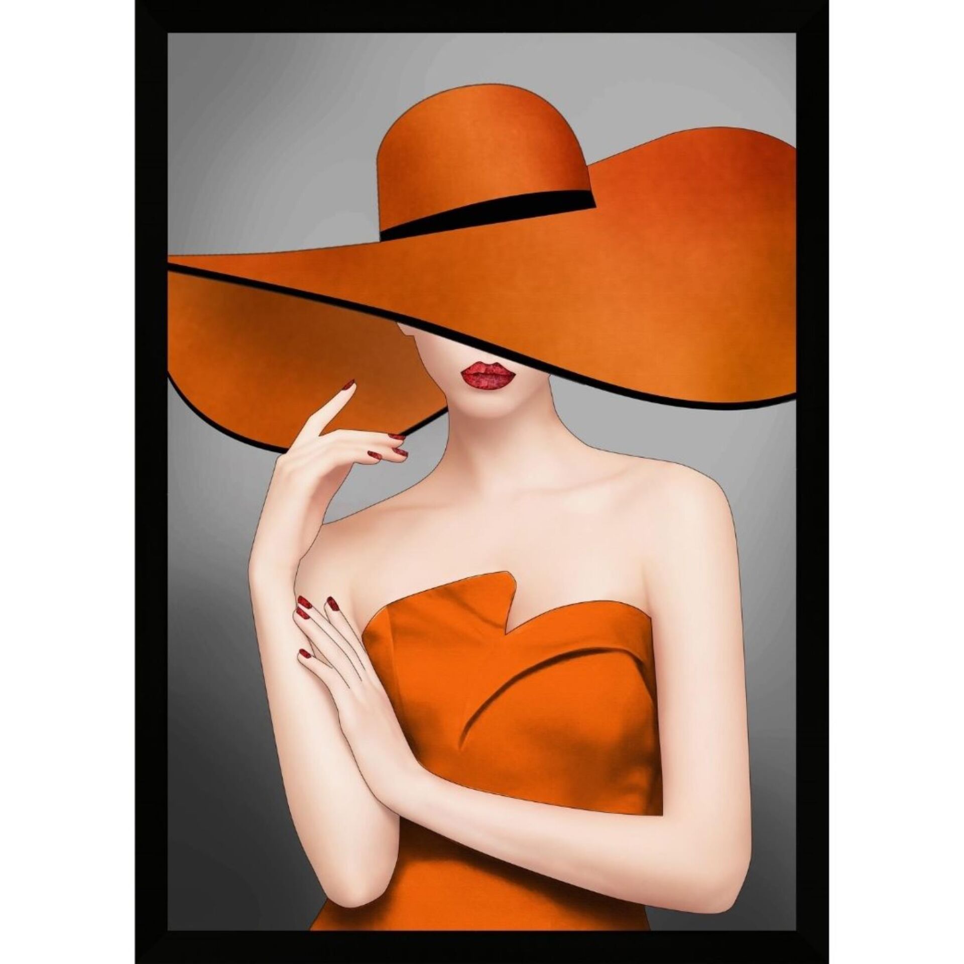 UV Şapkalı Kadın Tablo 75x105cm