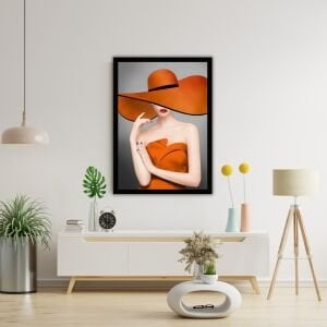 UV Şapkalı Kadın Tablo 75x105cm