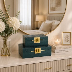 2li Set Dekoratif Kutu Yeşil 21x31cm