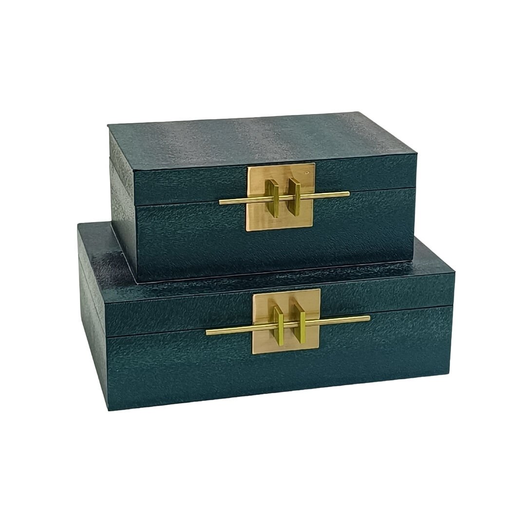 2li Set Dekoratif Kutu Yeşil 21x31cm