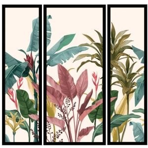 UV 3 lü Set Palmiye Tablo 125x125cm