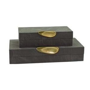 2li Set Dekoratif Kutu Gri 18x36cm