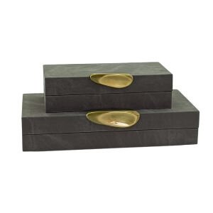 2li Set Dekoratif Kutu Gri 18x36cm