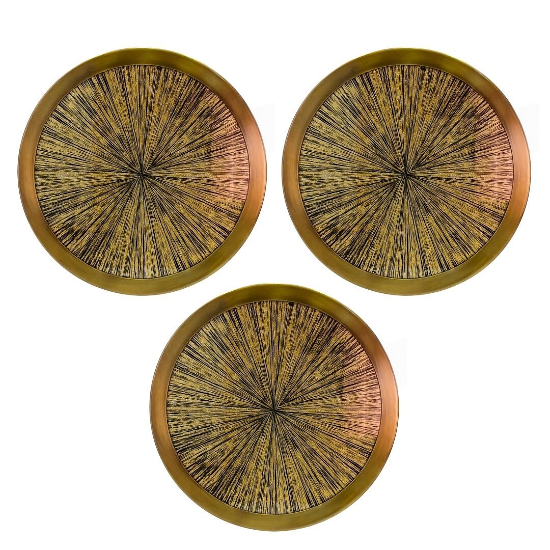 3lü Set Duvar Pano Gold 3x45cm Ø