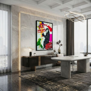 Epoksi Şempanze Tablo 65x95cm