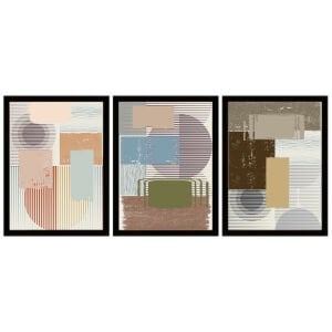 UV 3 lü Set Soyut Tablo 80x180cm