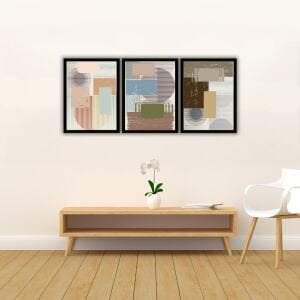 UV 3lü Set Soyut Tablo 80x180cm