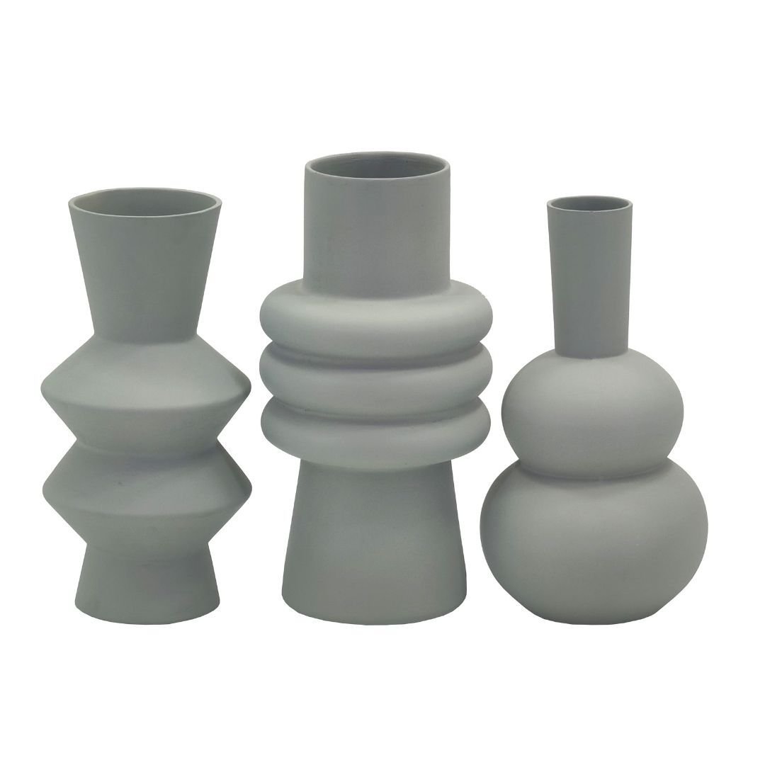 3lü Set Seramik Vazo 14x27cm