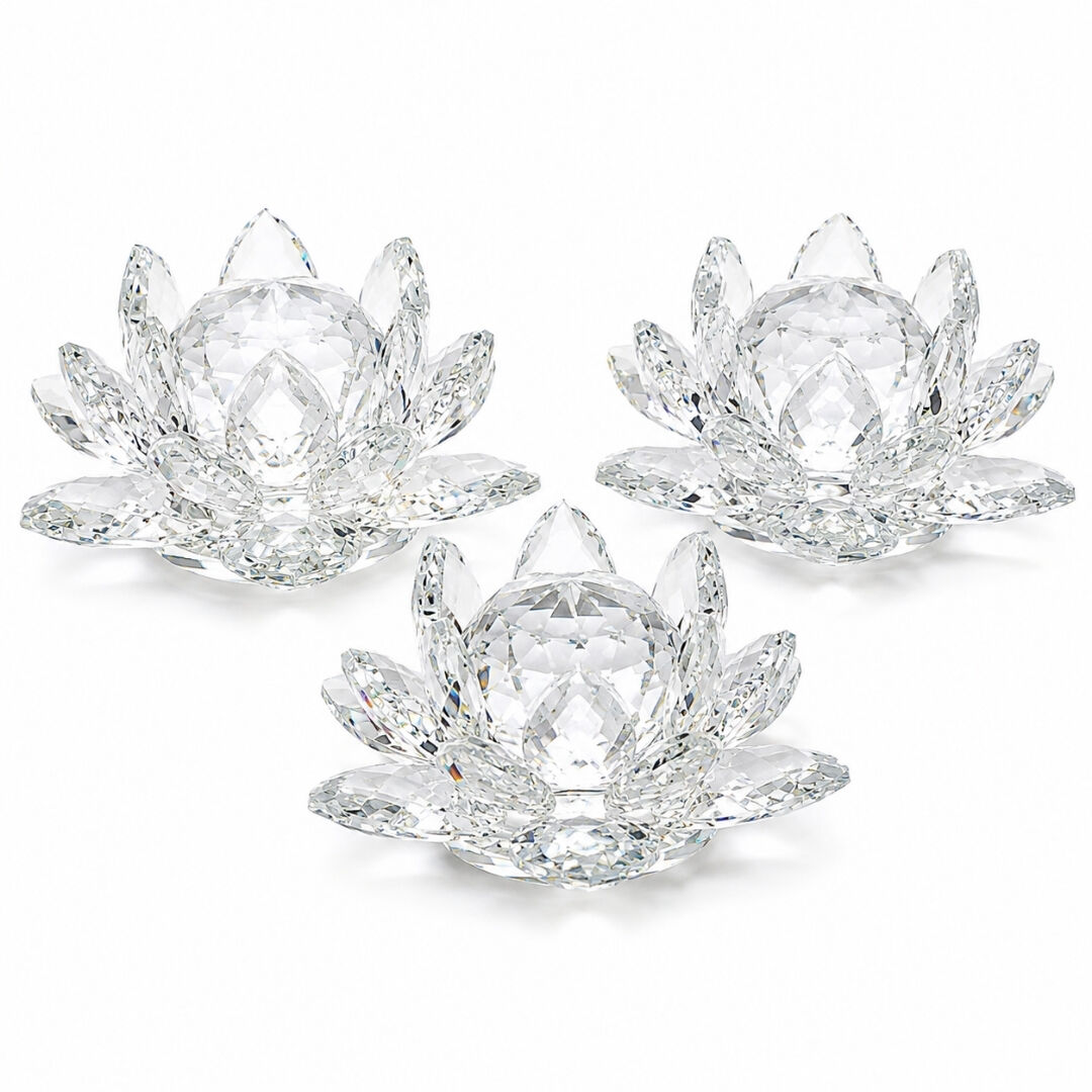 3lü Set Kristal Çiçekler12cm