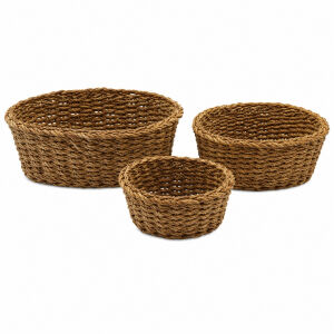 3lü Set Hasır Sepet 21x28x10cm