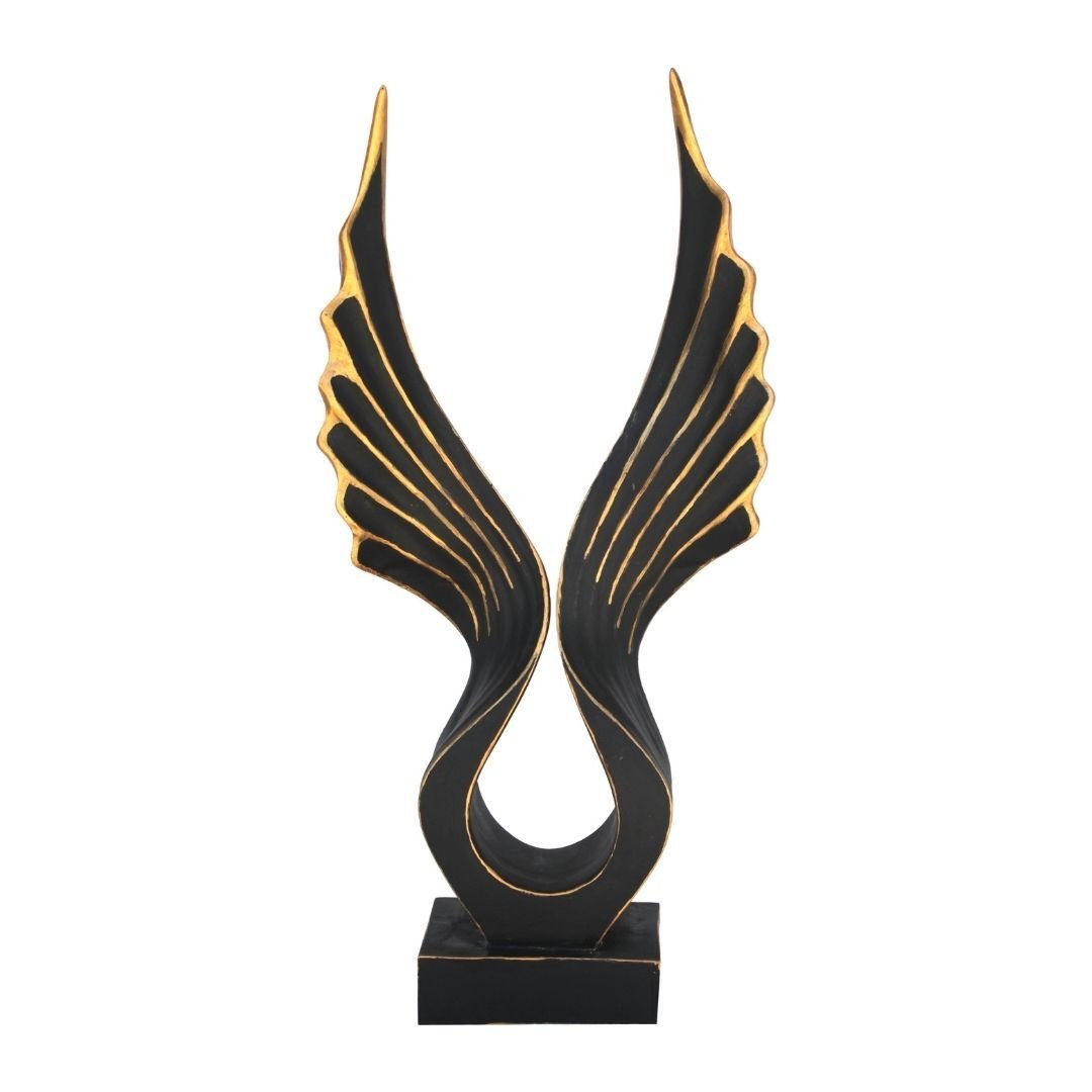 Soyut Kanat 21x42cm Siyah Eskitme