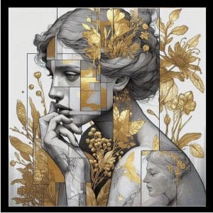 UV Soyut Kadın Tablo 85x85cm