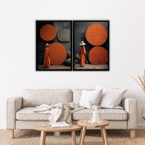 UV 2li Soyut Kadınlar Tablo 80x120cm