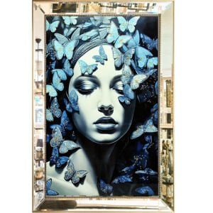 Aynalı Epoksi Kelebekler Tablo 84x123cm