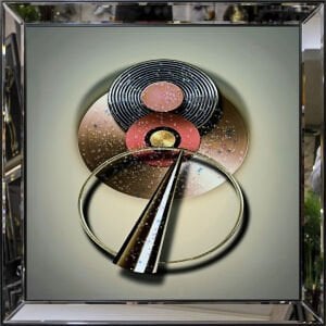 Aynalı Epoksi Soyut Tablo 94x94cm