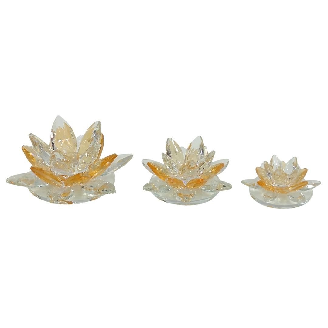 3lü Set Kristal Nilüfer Bal 7x15cm