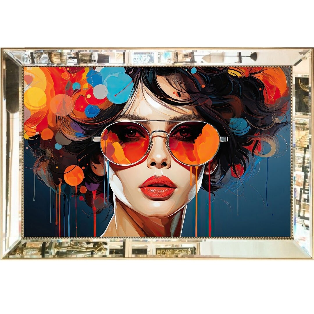 Aynalı Epoksi Kadın Tablo 84x123cm