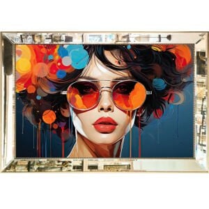 Aynalı Epoksi Kadın Tablo 84x123cm