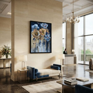 Epoksi Çiçekli Tablo 75x115cm