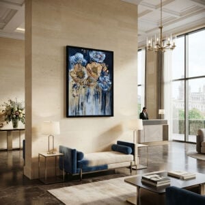 Epoksi Çiçekli Tablo 75x115cm
