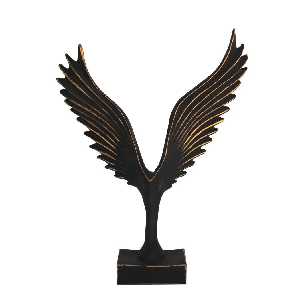 Soyut Kartal Kanat 24x33cm Siyah Eskitme