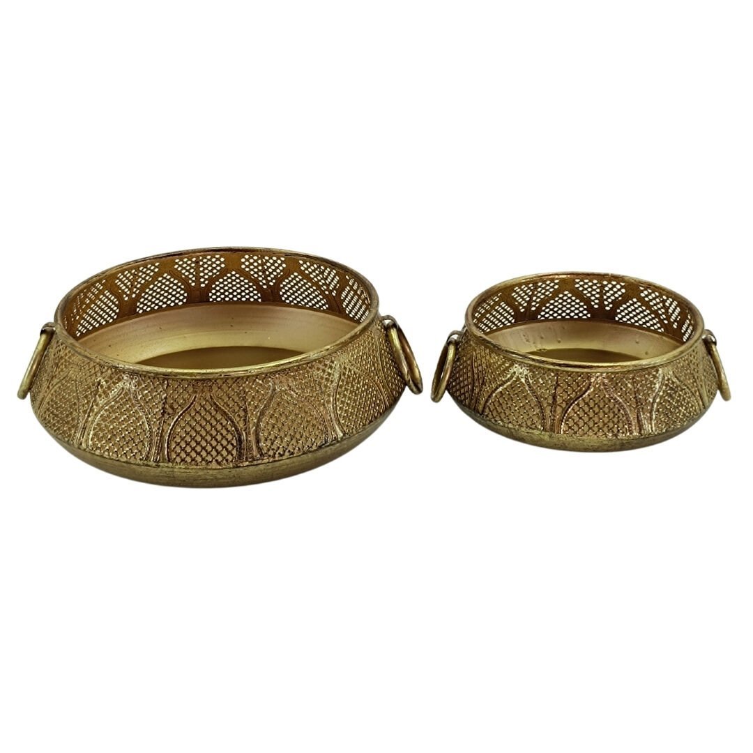 2li Set Metal Eskitme Saksı 28cm