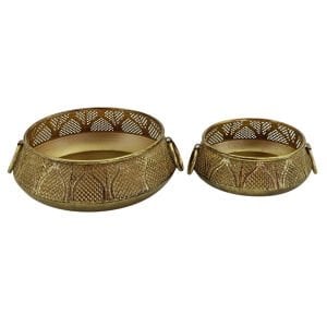 2li Set Metal Eskitme Saksı 28cm