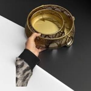 2li Set Metal Eskitme Saksı 28cm