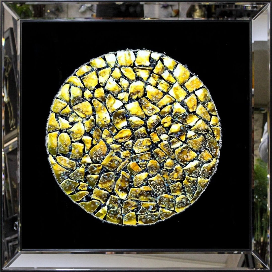 Aynalı Epoksi Soyut Tablo 94x94cm