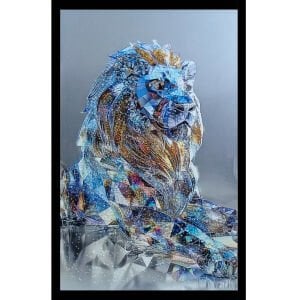 Epoksi Kubik Aslan Tablo 75x115cm