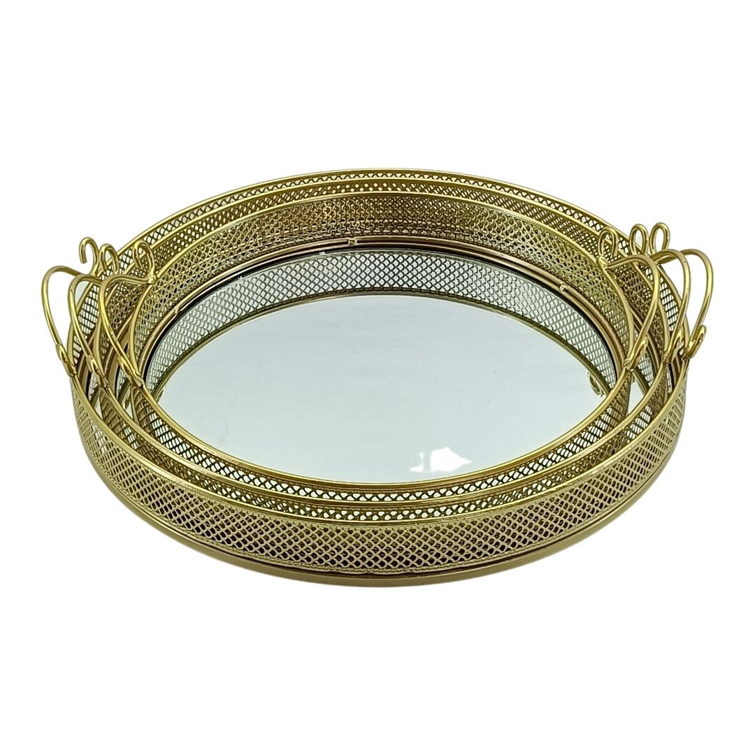 3lü Set Dekoratif Tepsi 44cm